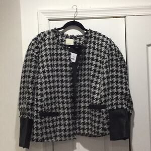 Sejour 20w black white houndstooth jacket NWT